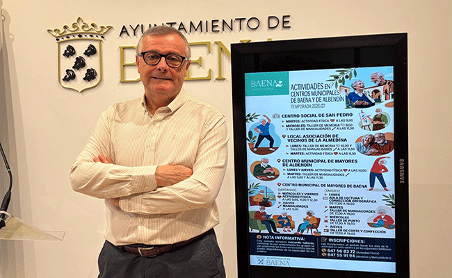 Los mayores de Baena y Albendín podrán elegir entre nuevos talleres de ejercicio, memoria y manualidades